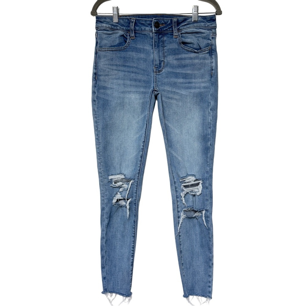 {American Eagle} "Jegging" Mid Rise Distressed Skinny Stretch Denim Jeans
